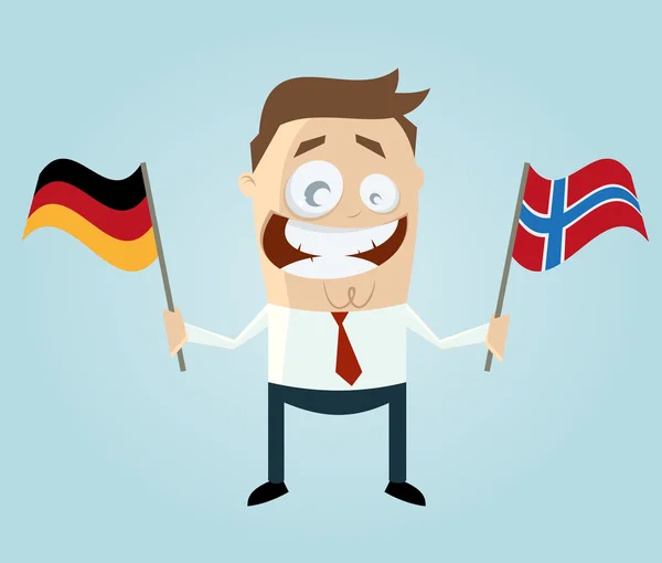 A német és a norvég zászlót üzletember — Stock Vector