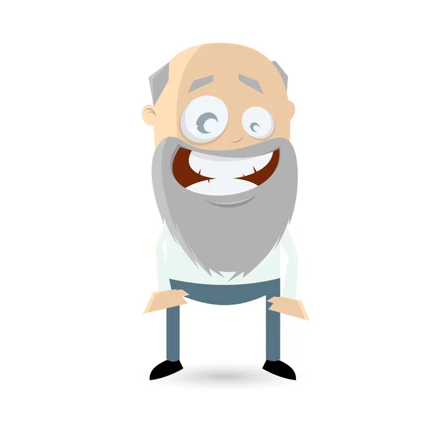 Divertido hombre mayor está sonriendo — Vector de stock