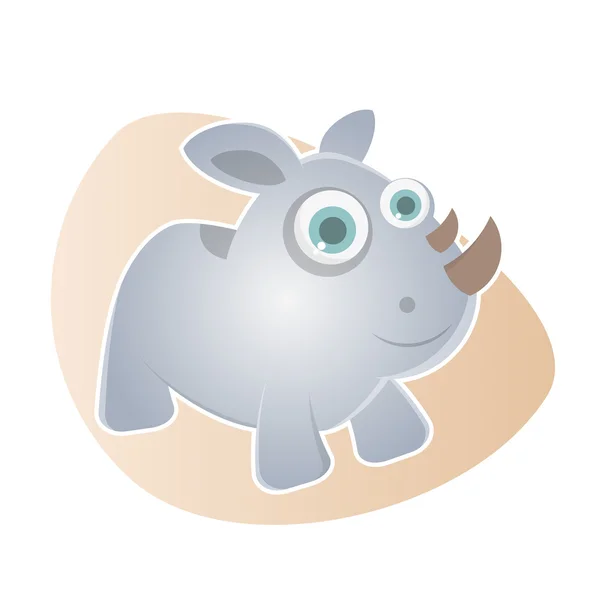 Смешной карикатурный носорог — стоковый вектор