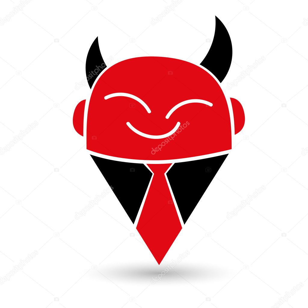 Modern and simple devil illustration