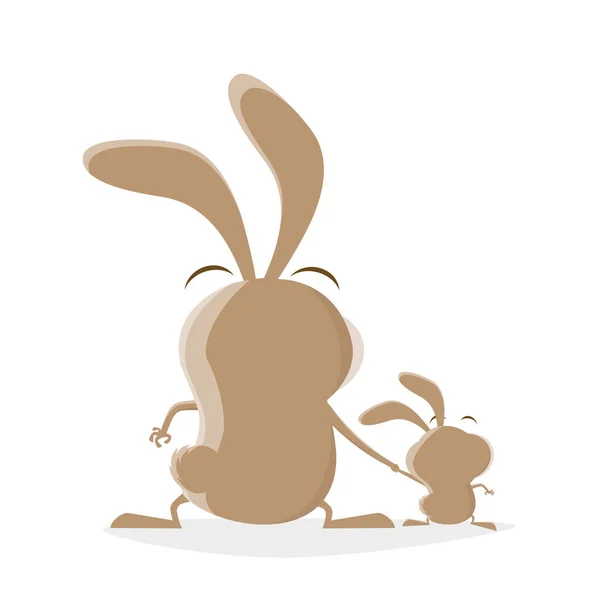 Drôle Lapin Dessin Animé Avec Mignon Enfant — Image vectorielle