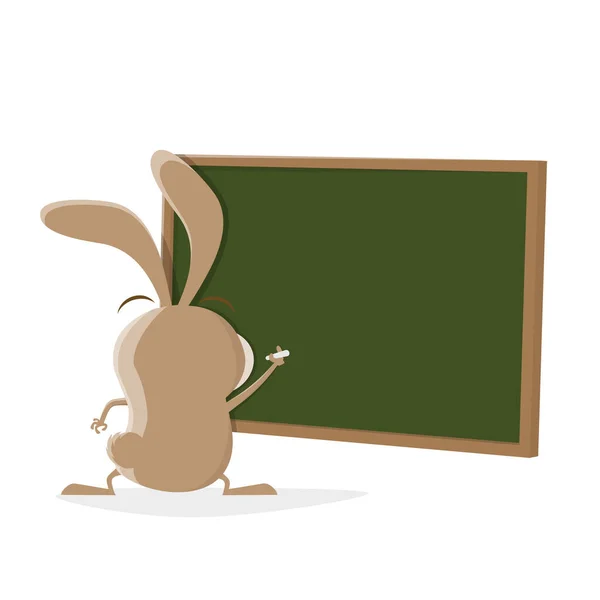 Funny Illustration Cartoon Rabbit School Board — стоковый вектор