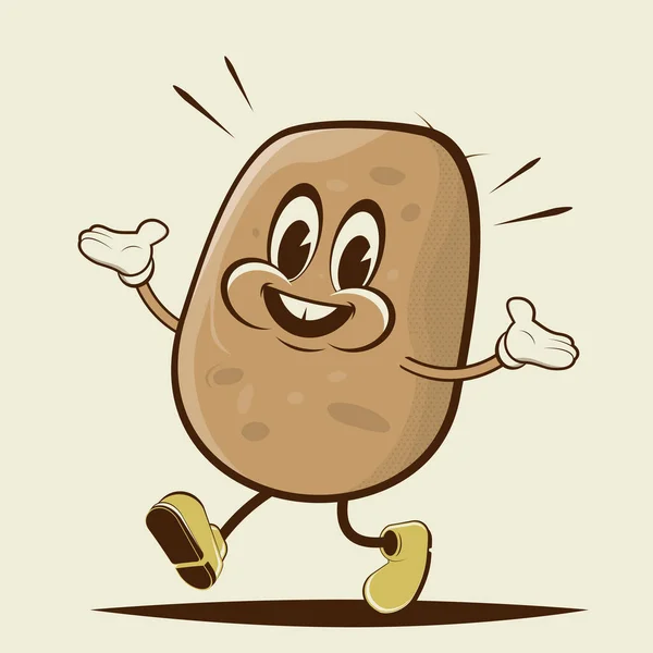 Funny Illustration Walking Cartoon Potato — Stockový vektor