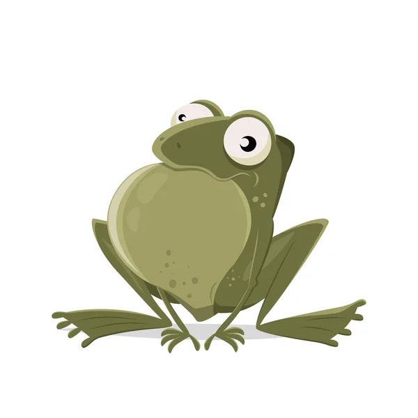 Funny Vector Illustration Cartoon Frog Vocal Sac — Vector de stock