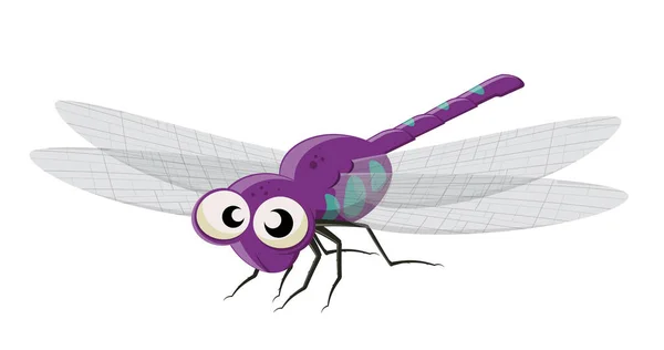 Funny Illustration Cartoon Dragonfly — vektorikuva