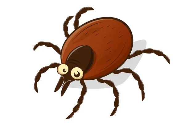 Vector Illustration Funny Cartoon Tick — Image vectorielle