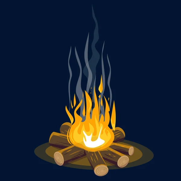 Cartoon Illustration Campfire — Stock Vector