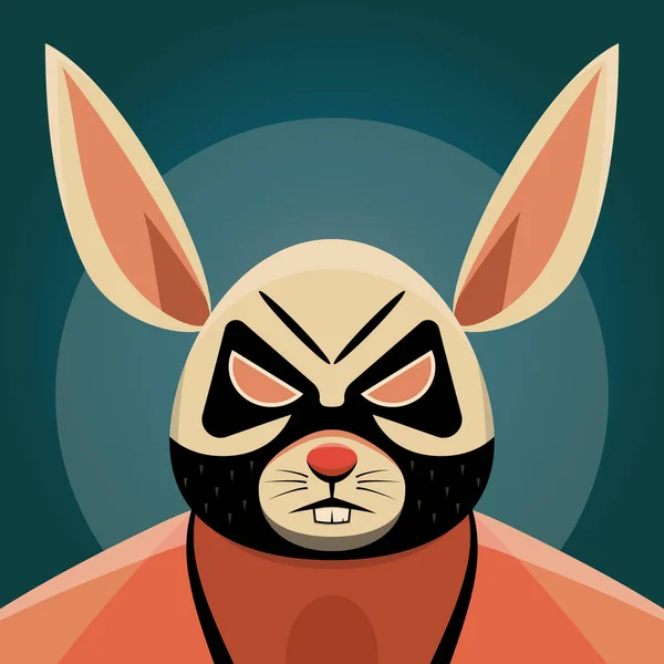 Cartoon Illustration Lucha Libre Rabbit Wrestler — 스톡 벡터