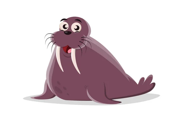 Grappige Illustratie Van Een Cartoon Walrus — Stockvector