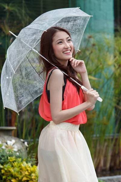 Young woman holding an umbrella. — Stock Photo, Image