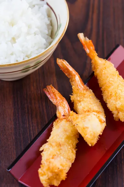 Smažené krevety tempura. — Stock fotografie