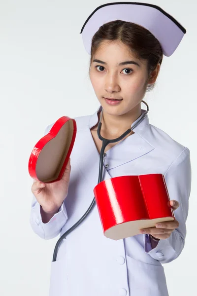 Bela asiática enfermeira — Fotografia de Stock