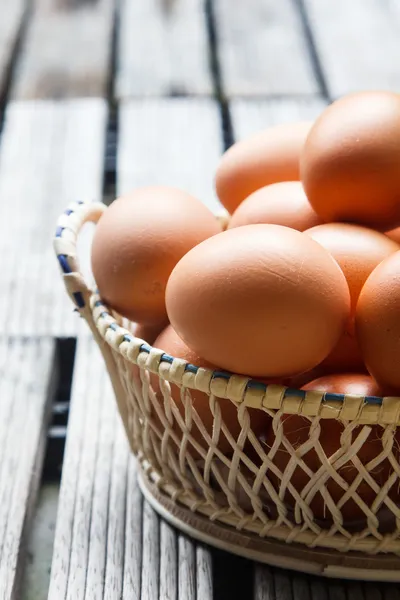 Eggs in the basket — Stock Photo, Image