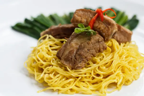 Noodles Porco — Fotografia de Stock