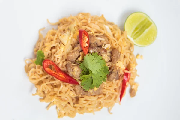 Fried noodles with pork. — Stock Photo, Image