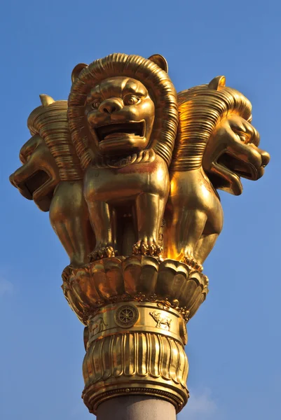 Leões Dourados Jing Um Templo de Tranquilidade Shanghai China Richest B — Fotografia de Stock