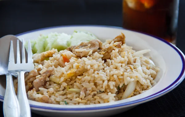 Smažená rýže s vepřovým masem, Thajština — Stock fotografie