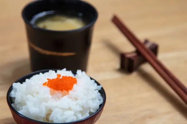 Pirinç ve miso çorbası. — Stok fotoğraf