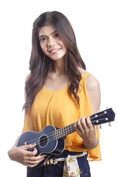 Young women play ukulele — Stock Photo, Image