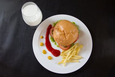 hamburger ve süt