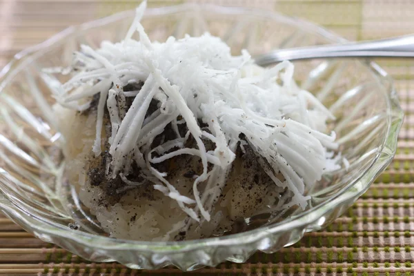 Sobremesa doce tailandesa, creme de arroz pegajoso — Fotografia de Stock