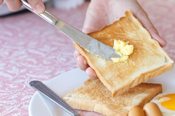 Pan con mantequilla . — Foto de Stock