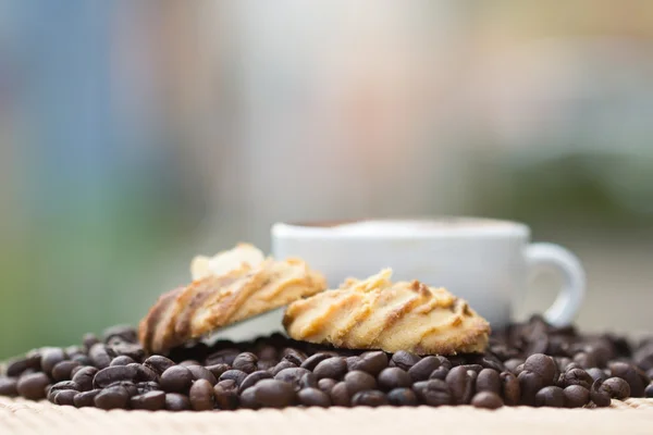 Káva a cookie — Stock fotografie
