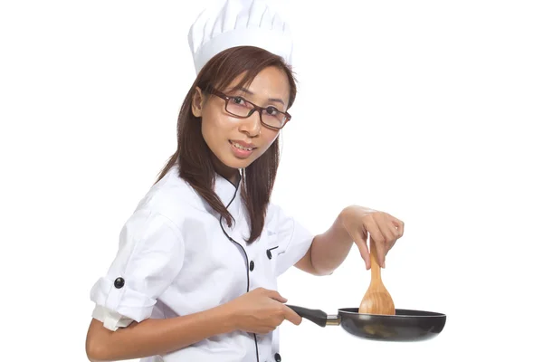 Jonge vrouw chef — Stockfoto