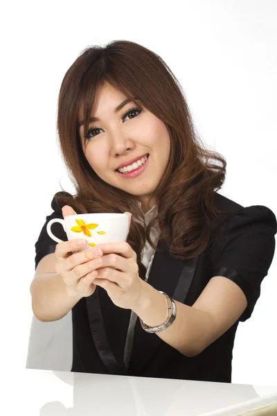 Woman and coffee — Stock Photo, Image