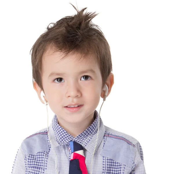 Poika kuulokkeet — kuvapankkivalokuva