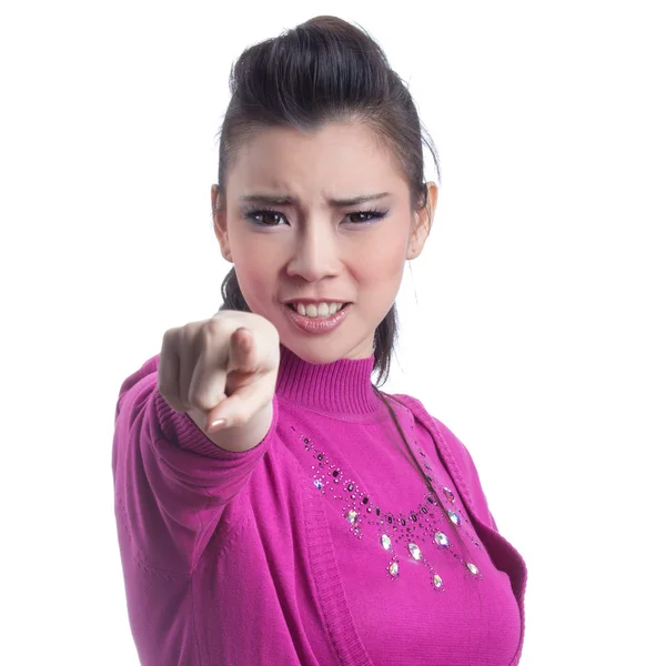 Asian women show anger. — Stock Photo, Image