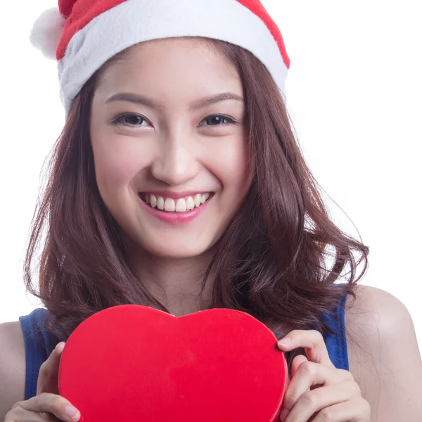 Woman with chocolate box — Stock Photo, Image