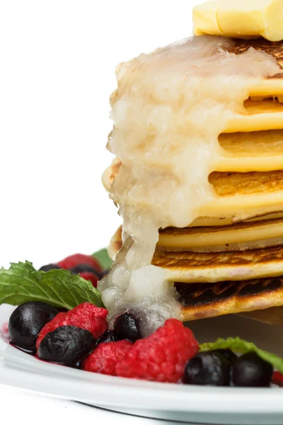 Çilek ile Pancakes — Stok fotoğraf