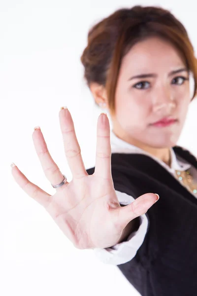 Portrait Of woman Showing Stop — Stock Photo, Image