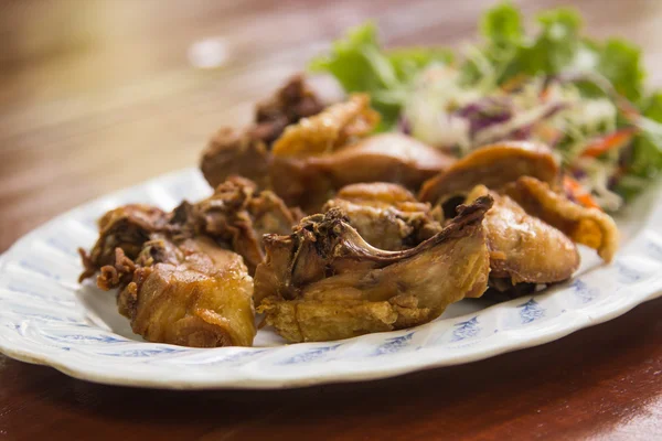 Deep fried chicken with salt — Stock Photo, Image