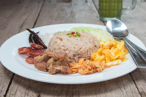 Fried rice with Shrimp paste, Thai style food — Stock Photo, Image