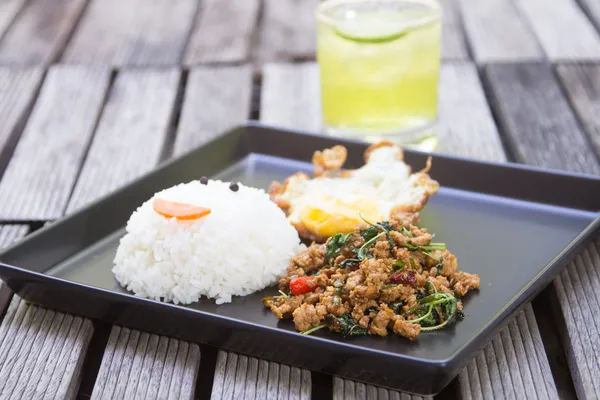 Basil Fried Rice — Stock Photo, Image