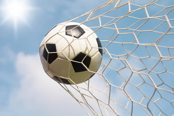 Ball in goal — Stock Photo, Image