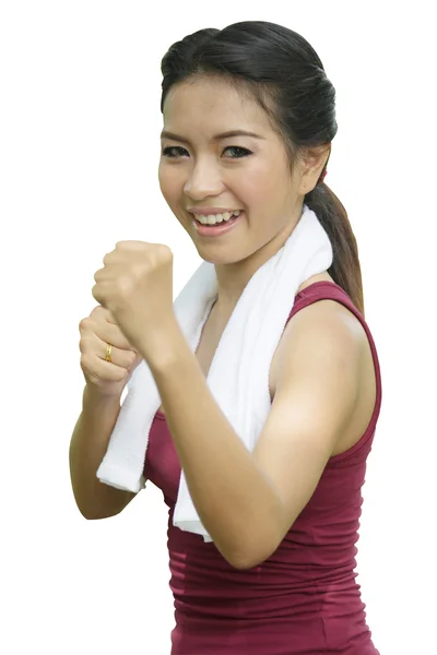 Boxeo asiático chica — Foto de Stock