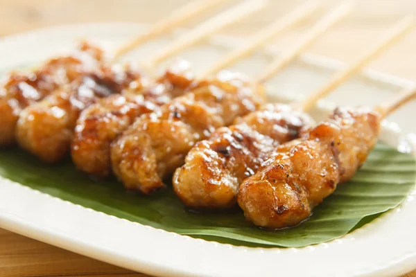 Roasted pork with sticky rice — Stock Photo, Image