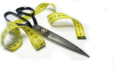 terzi makası ve metre bandı