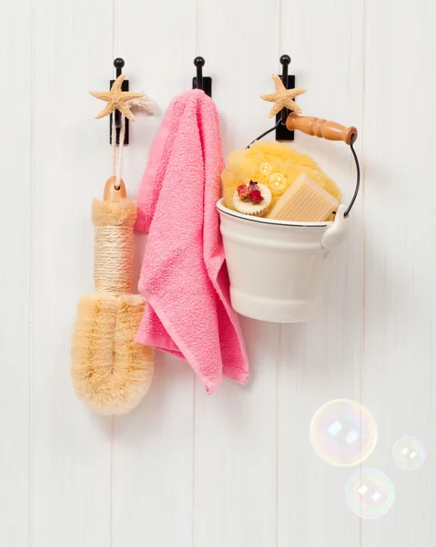 Bathroom Door Hooks — Stock Photo, Image