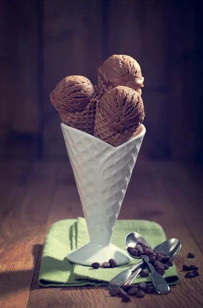 Vintage Chocolate Ice Cream — Stock Photo, Image