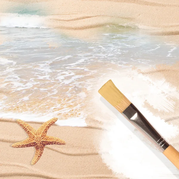Pintura A Praia — Fotografia de Stock
