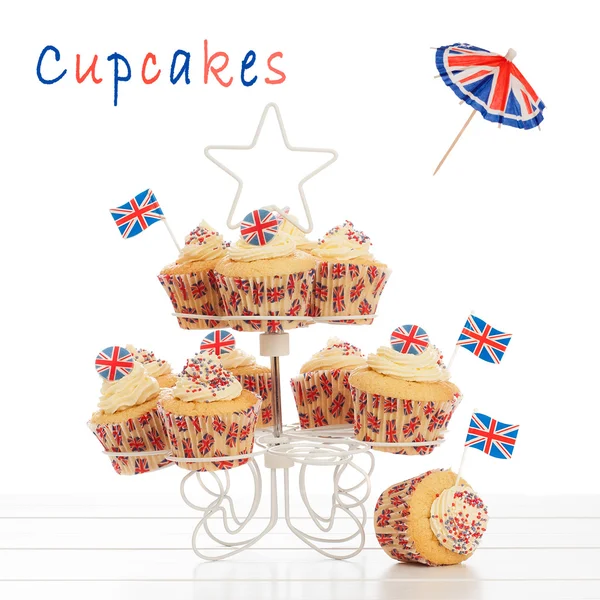 Union Jack Cupcakes — Stockfoto