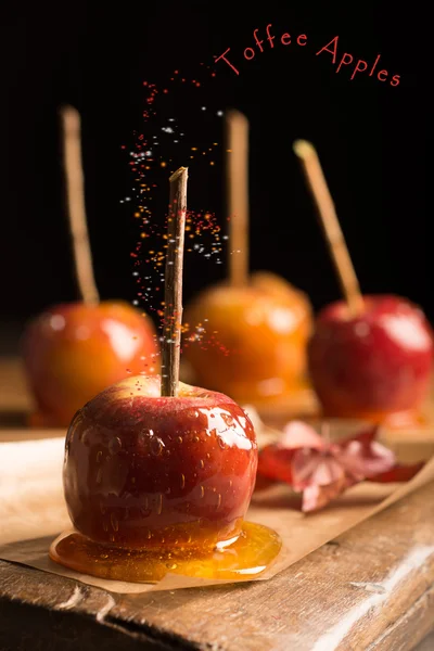 Grupo de manzanas de caramelo — Foto de Stock
