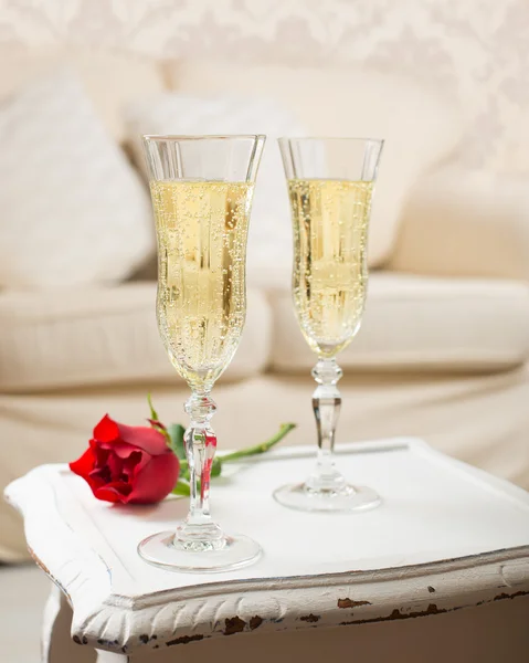 Champagne & Rose — Stockfoto