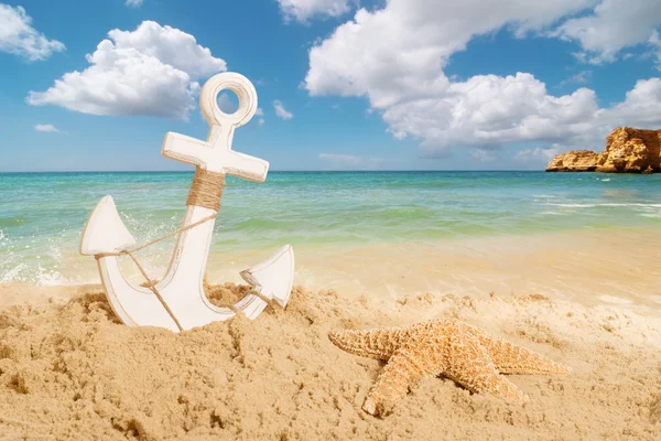 Ancla en la playa — Foto de Stock