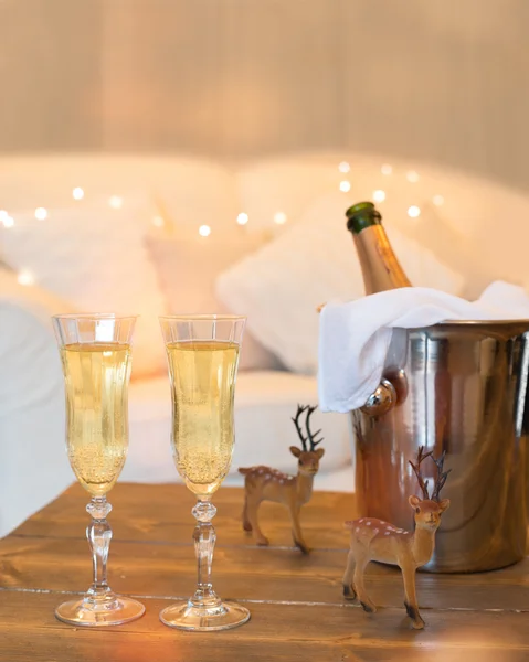 Kerstmis champagne — Stockfoto