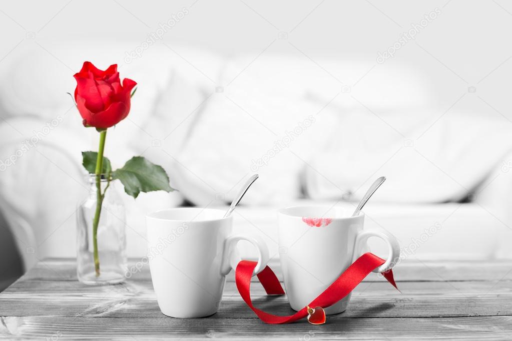 Lipstick On Coffee Cups — Stock Photo © springfield 47542591